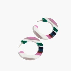 Madewell Striped Resin Hoop Earrings